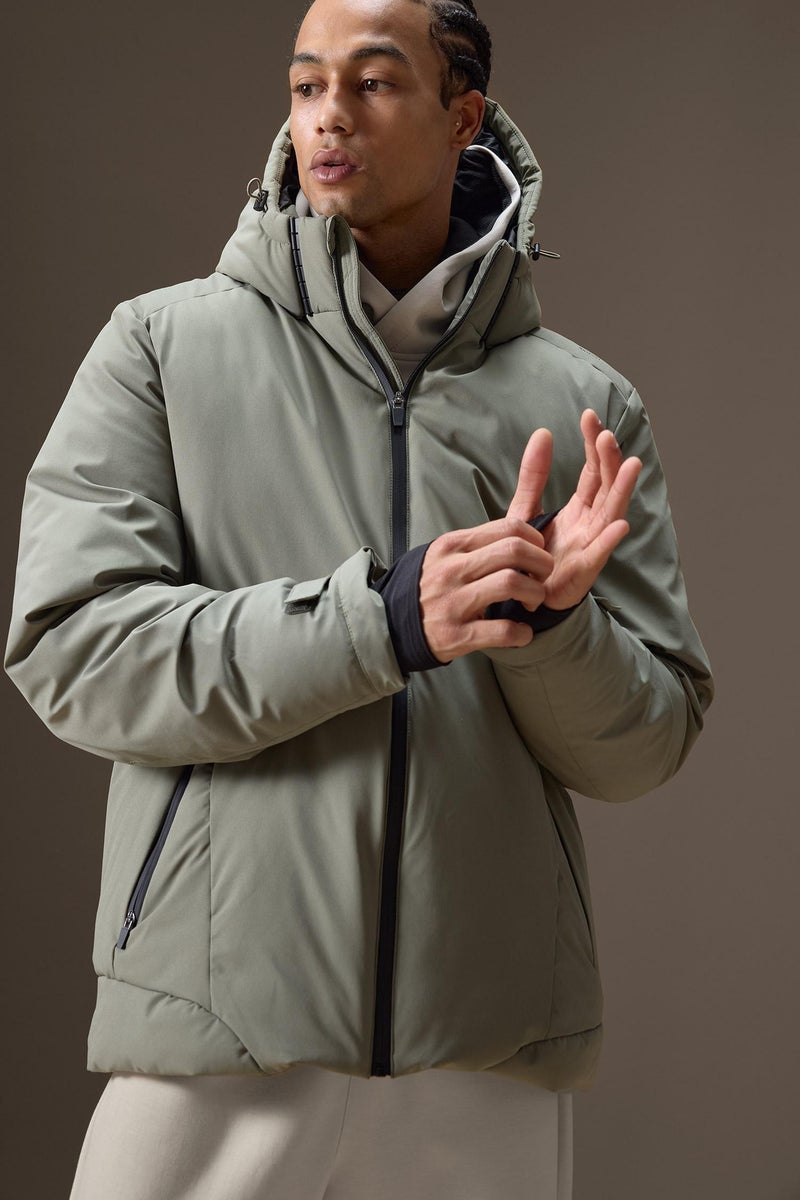 DeFacto Green Man Regular Fit Windproof Waterproof USB Heated Puffer Jacket Casual - Image 3